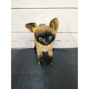 Vintage 1967 Kamar Siamese Cat Plush Stuffed Animal 7 Inches Made In Japan Beige